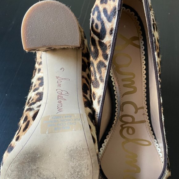 Textured Sam Edelman Leopard Print Pumps - Picture 3 of 4